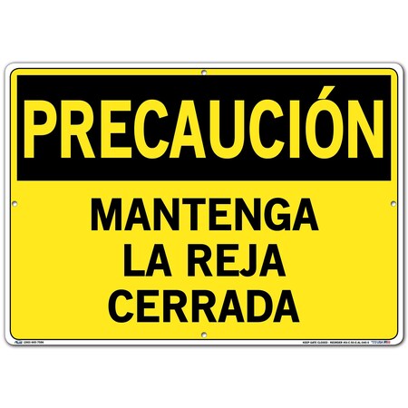 Vestil Aluminum Sign, 14-1/2" Height, 20-1/2" Width, Aluminum, Rectangle, Spanish SI-C-50-E-AL-040-S